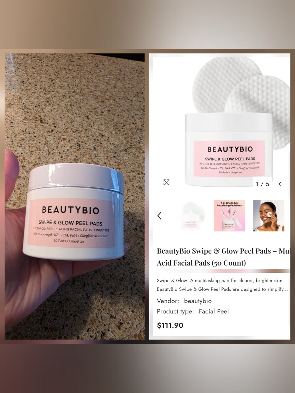 Beauty Bio peel pads 50 count
